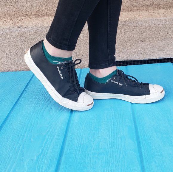 RARE Converse Jack Purcell leather cross-stitch - Picture 2 of 8